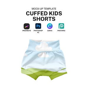 Modello realistico di pantaloncini per neonati per Procreate, Photoshop, Canva Download digitale
