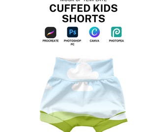 Realistische mockupsjabloon babyshort voor Procreate, Photoshop, digitale download Canva