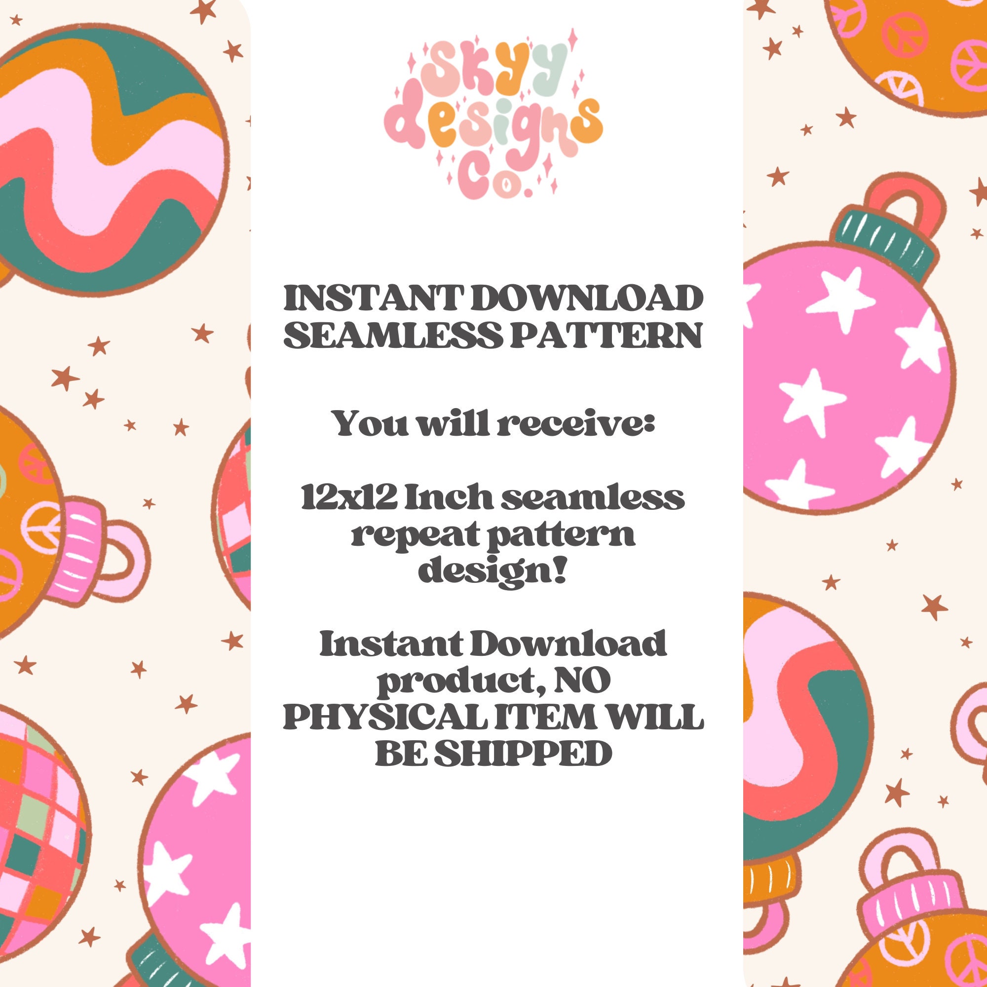 Retro Christmas Ornaments Seamless Pattern, Festive Holiday Pattern ...