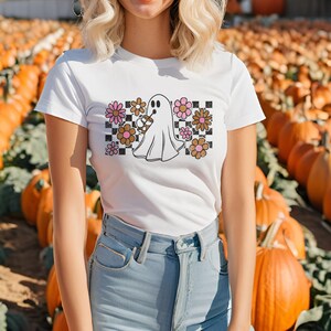 Retro iskaffe-spöke PNG, preppy Halloween-t-shirtdesign digital nedladdning bild 5