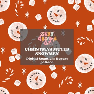 Boys Christmas Snowman digital seamless pattern for fabrics and wallpapers, Trendy Boy winter Seamless digital paper, Gender neutral Winter