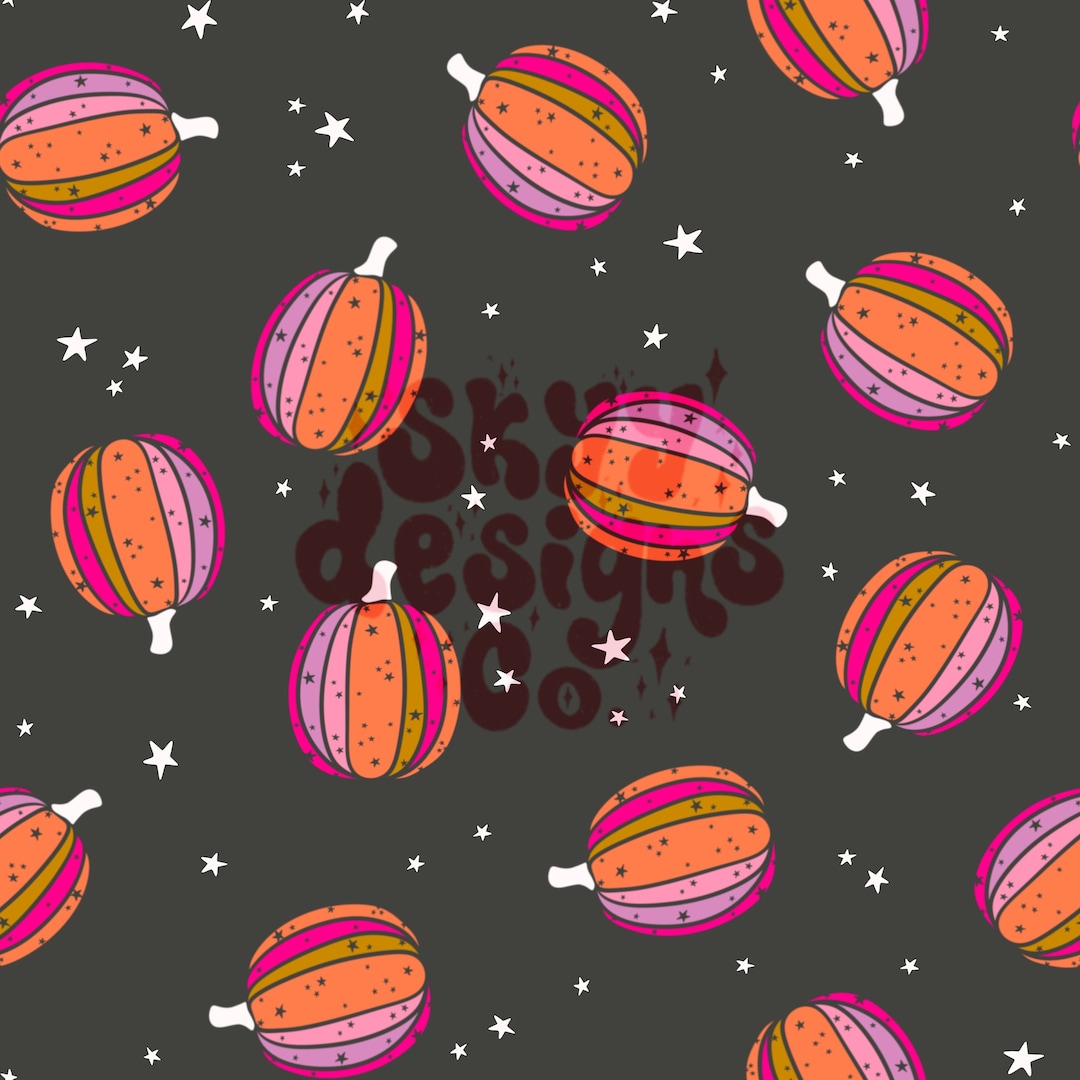 Trendy Pumpkins Digital Seamless Pattern for Fabrics and Wallpapers ...