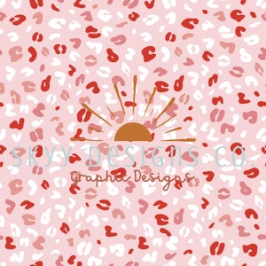 Multi colored love cheetah seamless repeat pattern for Valentine's Day, Cheetah print seamless pattern for fabrics