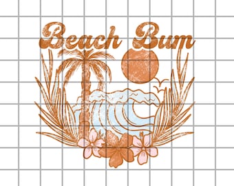 Trendy Boho Beach PNG, Girly Tropical T Shirt Design Digital Download