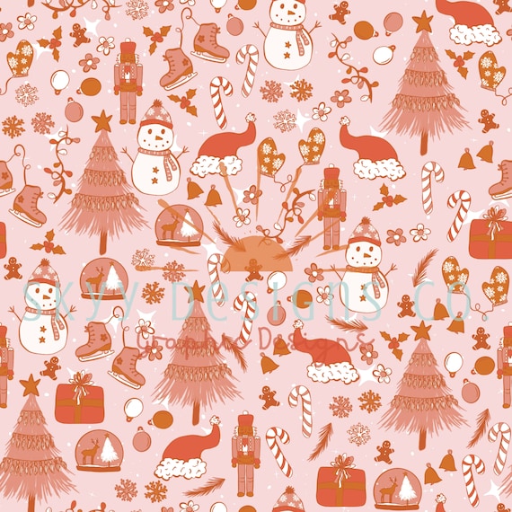 Boho Christmas Fabric Wallpaper and Home Decor  Spoonflower