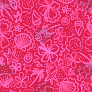 Bright Tropical hibiscus floral seamless pattern for summer, Tropical seamless repeat pattern for fabrics, Digital download Seamless pattern