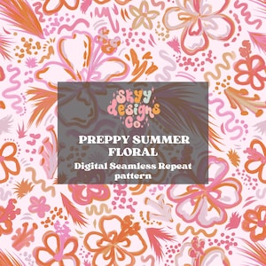 Boho Tropical hibiscus floral seamless pattern for summer, Tropical seamless repeat pattern for fabrics, Digital download Seamless pattern
