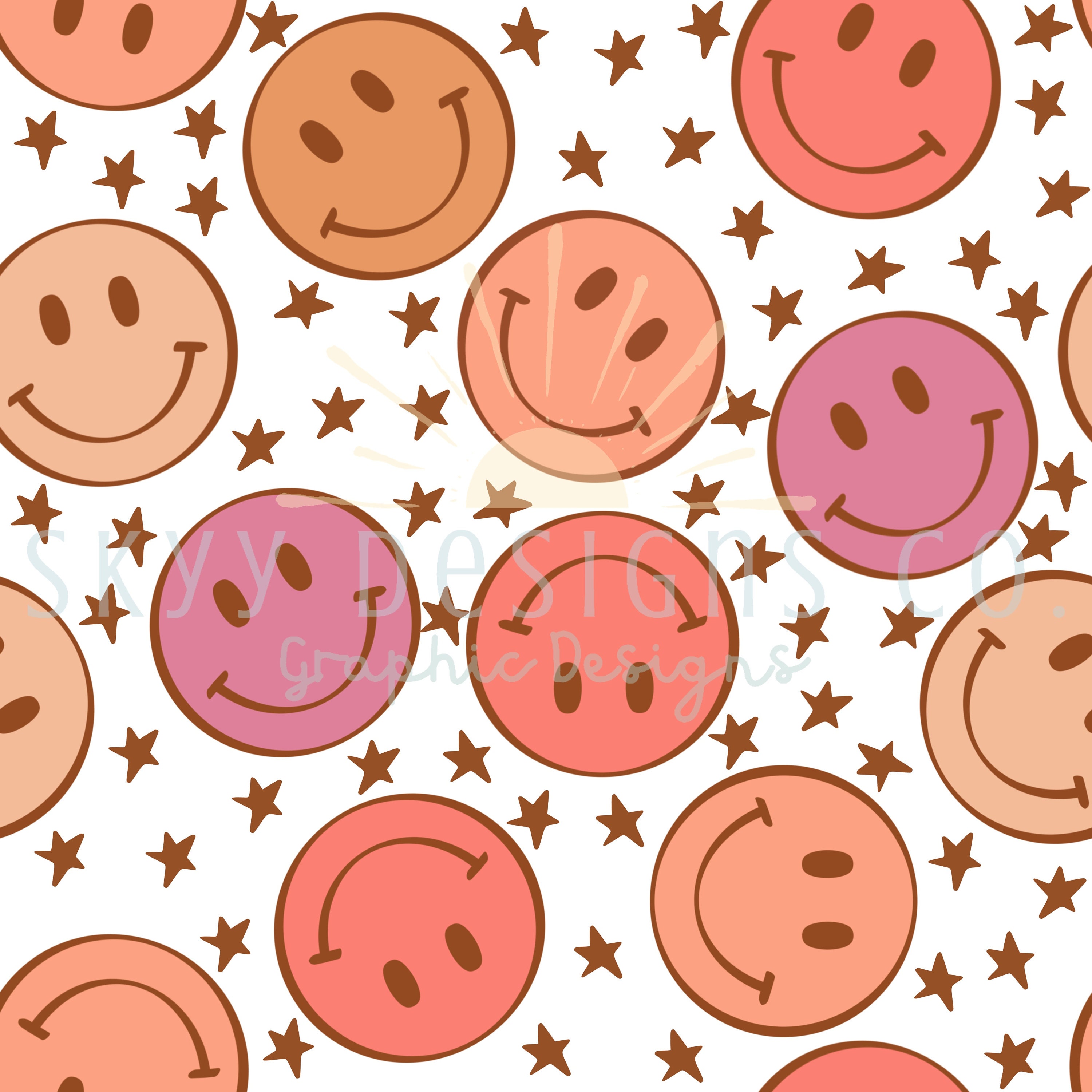 Smiley Face Seamless File Character Seamless Pattern Boho Etsy India