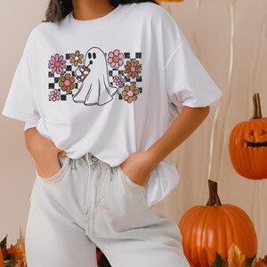 Retro iskaffe-spöke PNG, preppy Halloween-t-shirtdesign digital nedladdning bild 2