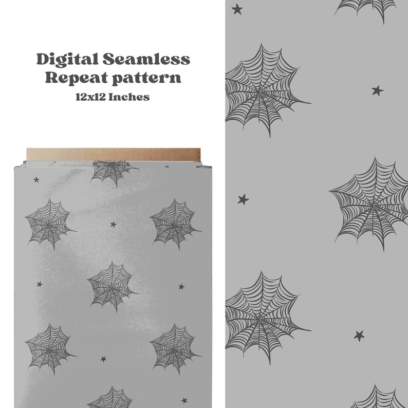 Halloween Spider Web Digital Seamless Pattern for Fabrics and ...