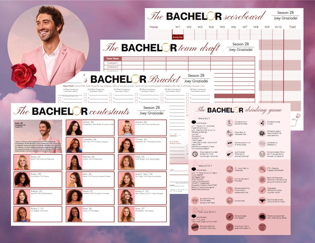Season 28 Bachelor Bracket Joey Graziadei Personal Brackets and Team ...