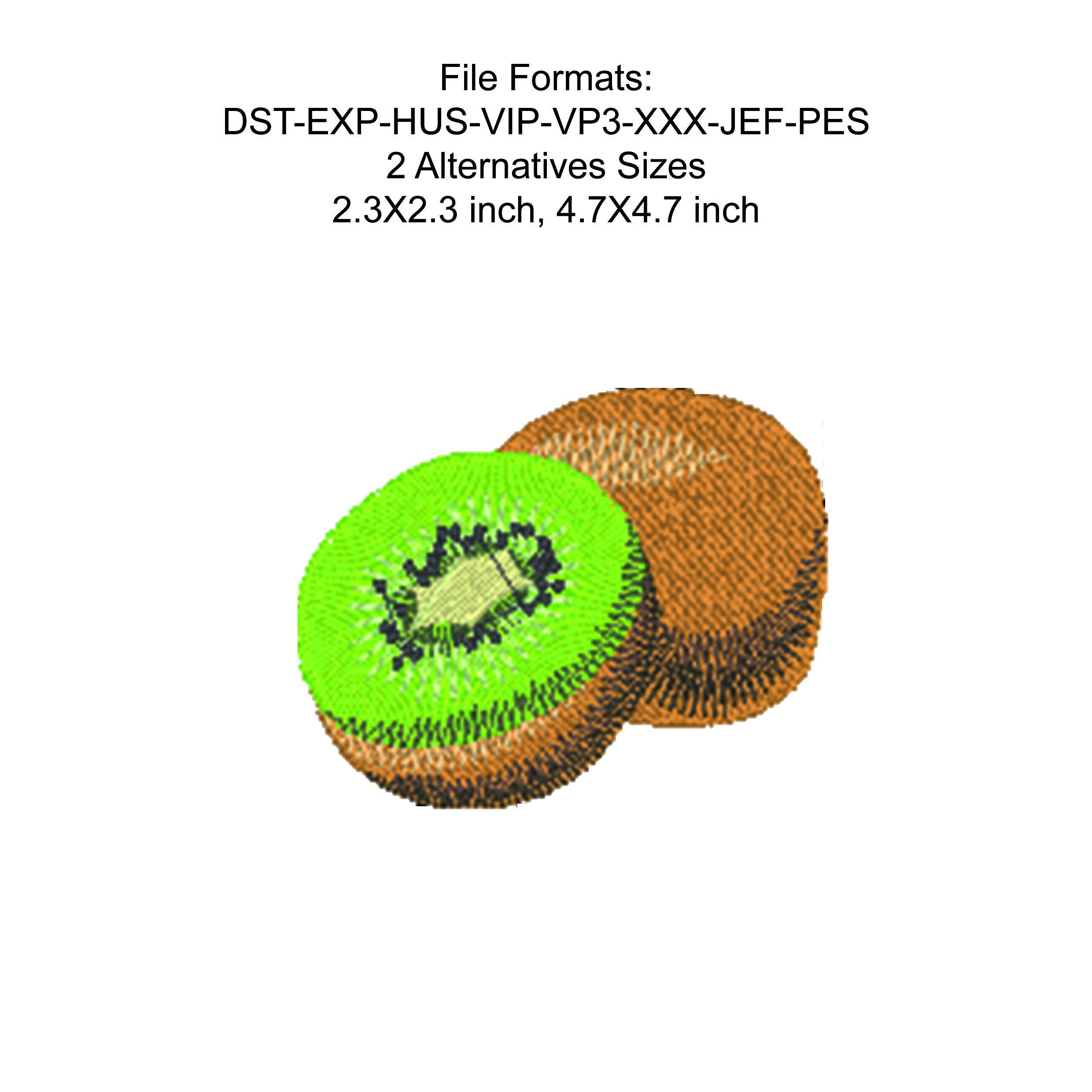 Kiwi Embroidery Design Digital File Two Sizes Alternatives Etsy