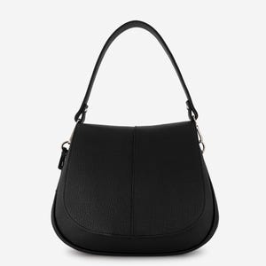 Black Real Leather Handbag, Genuine Leather Purse, Stylish Women&#39;s Bag, Top Handle and Long Handle, Night out bag, Business bag