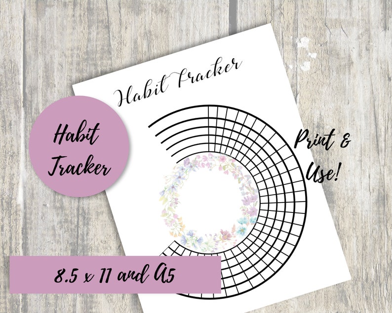 Printable Habit Tracker, Instant Download Letter Size and A5 - Etsy ...