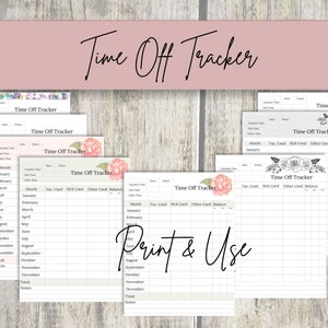 Time Off Tracker/Vacation Time/Sick Time