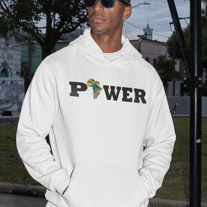 Sudadera con capucha Black Power / Sudadera con capucha unisex / Mapa africano / Orgullo africano / Empoderamiento negro / Orgullo negro