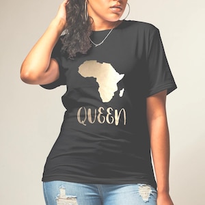 Afrikanische Karte T-Shirt | Unisex Afrikanisches T-Shirt | Afrikaner | Königin| Ankara| Sein & Ihr