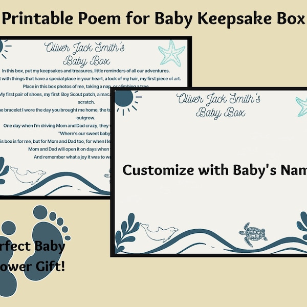 Baby Box Poem Printable for Keepsake Box Etsy