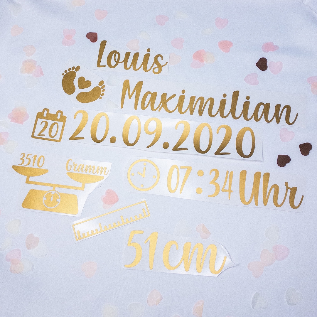 Large Sticker Set With Baby Data (birth Dates) Suitable for Resin ...