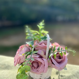 Mini Flower Basket Centerpiece, Artificial Flower Centerpiece, Home Decor