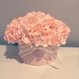 Pink Bella Box, Artificial Flowers In A Box, Pink Hydrangeas, Birthday Centerpiece, Home Decor, Mothers Day Flowers, Easter Arrangement