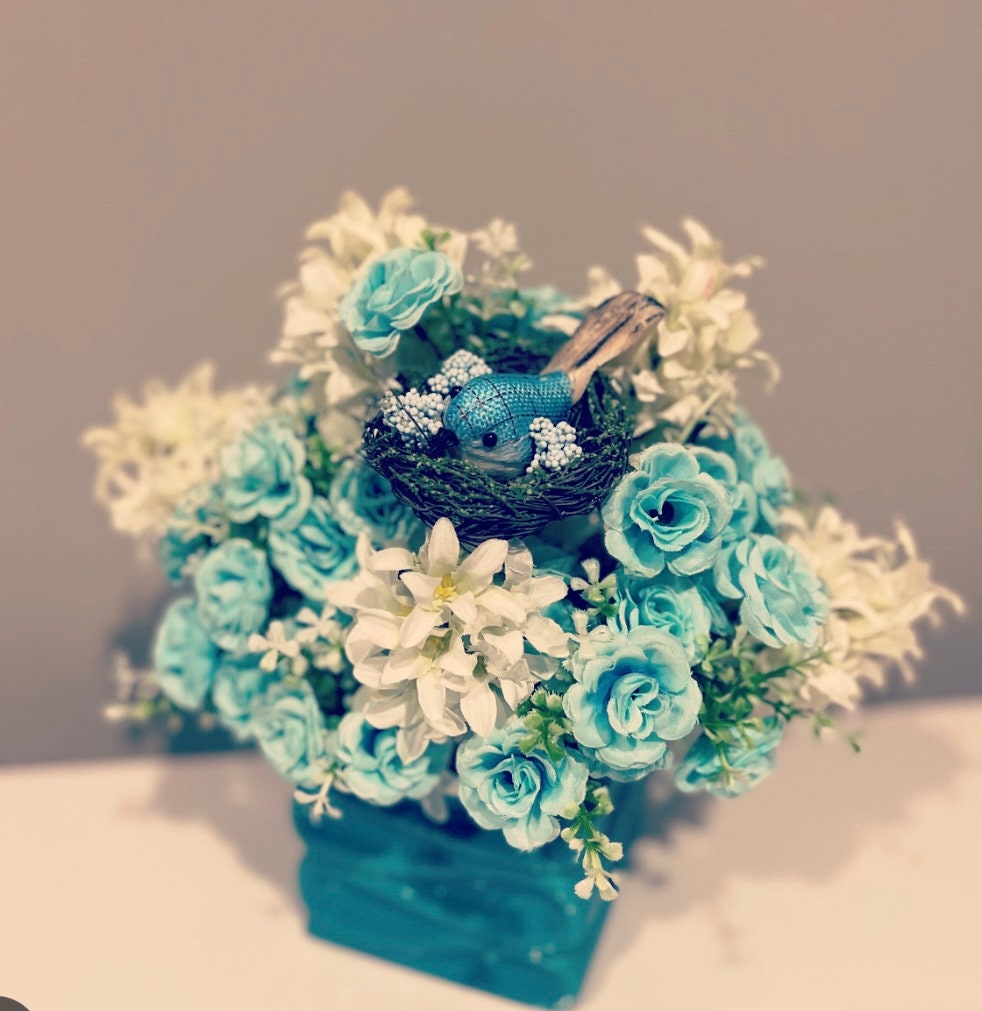 Coastal Flower Centerpiece Artificial Flower Centerpiece Etsy