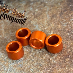 Satin Finish Orange Tubular Shaped Anodized Aluminum Bead 4mm hole, 4.5mm height, 6mm width