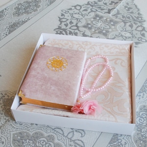 Velvet Quran Gift Set  Quran Tasbeeh Gift  Islamic Baby Shower  Ramadan Hajj Umrah Favor Muslim Wedding Favor Custom Prayer Mat