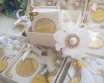 Luxury Custom Mini Quran Favor, Arabic Velvet Quran, Islamic Wedding Favor Ramadan Mubarak, Muslim Baby Shower, Personalize Quran Gift