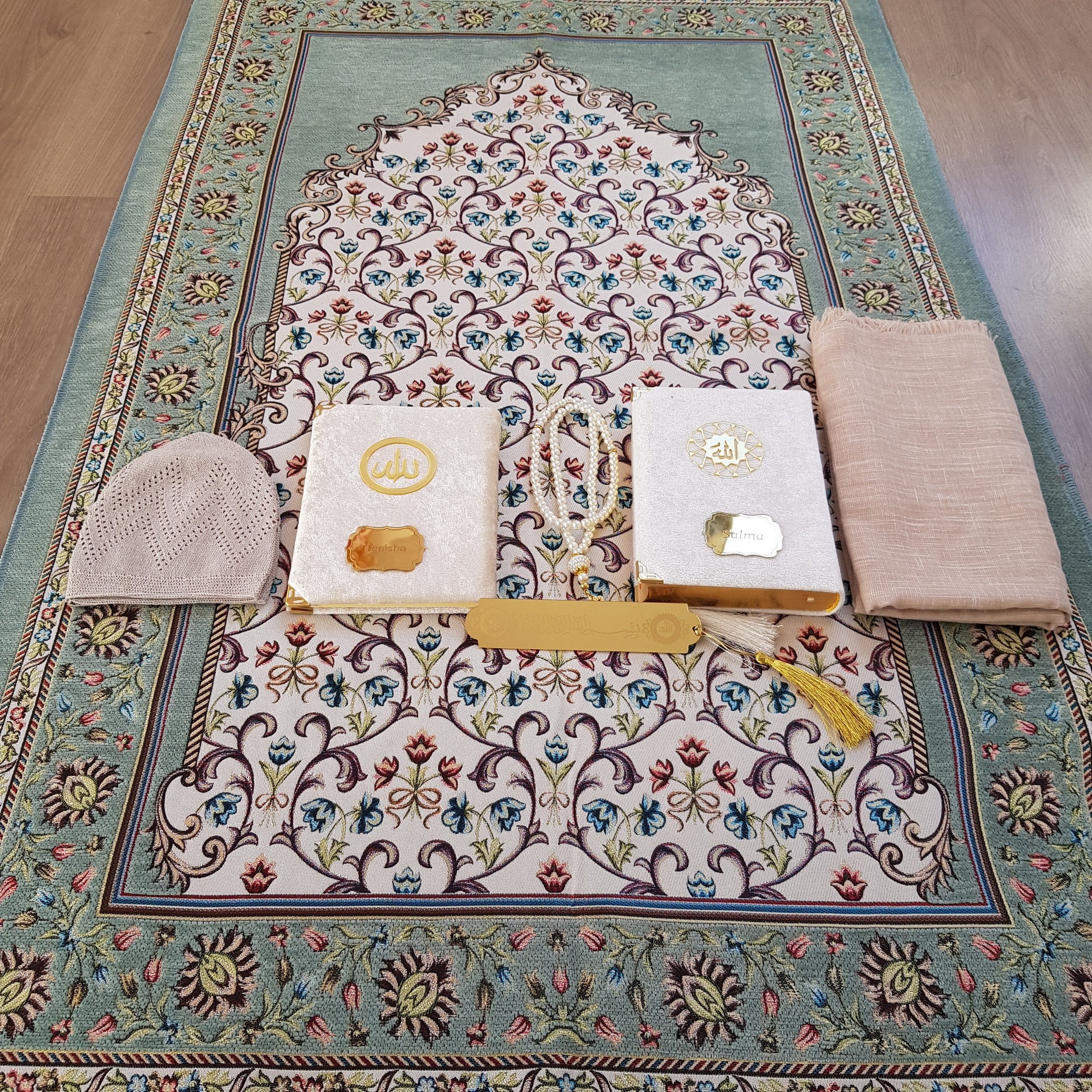 Personalized Prayer Mat Quran Yaseen Gift Tasbeeh Gift Set Etsy