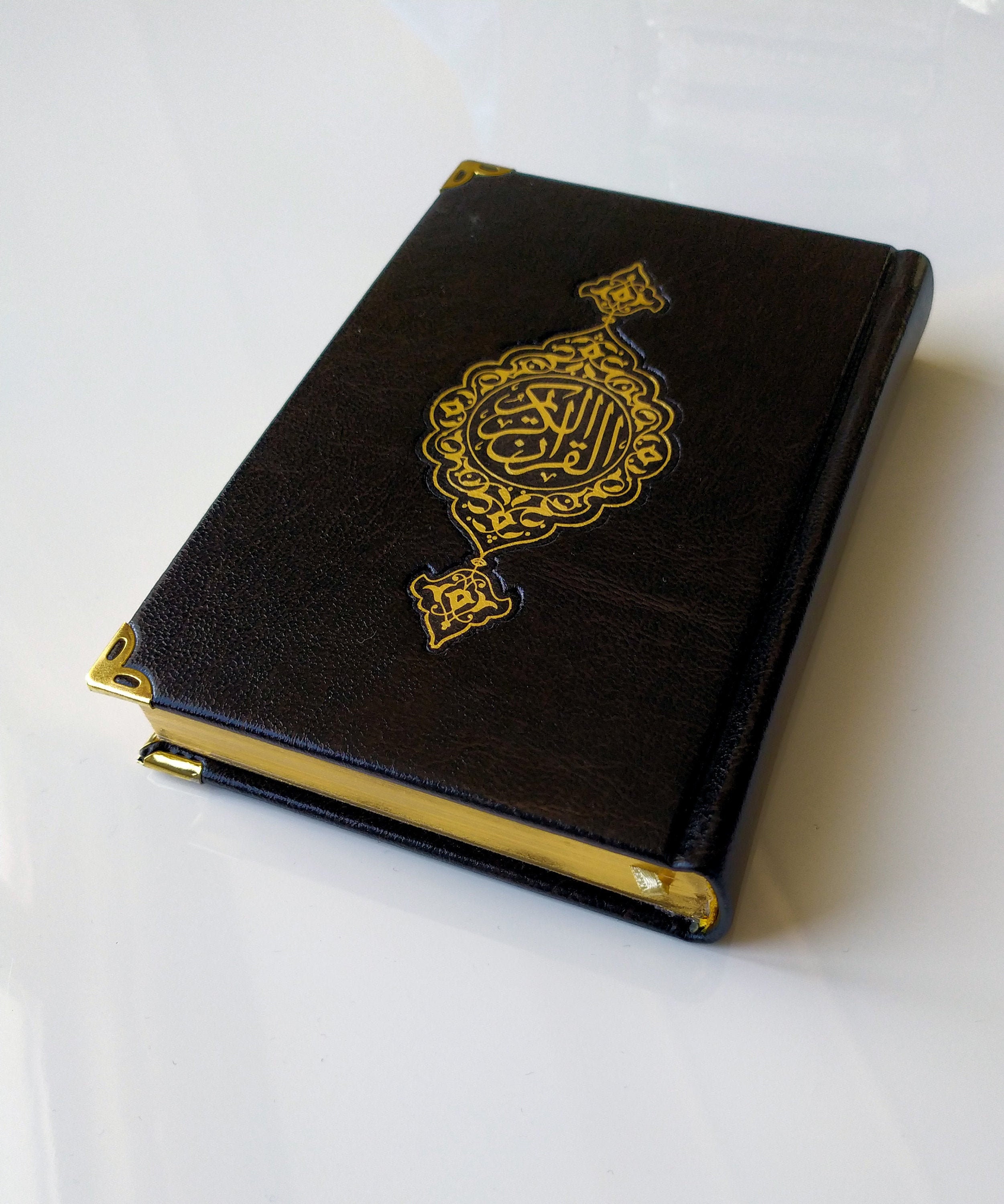 Quran Black Leatherette Cover Islamic Gift for him Quran Etsy