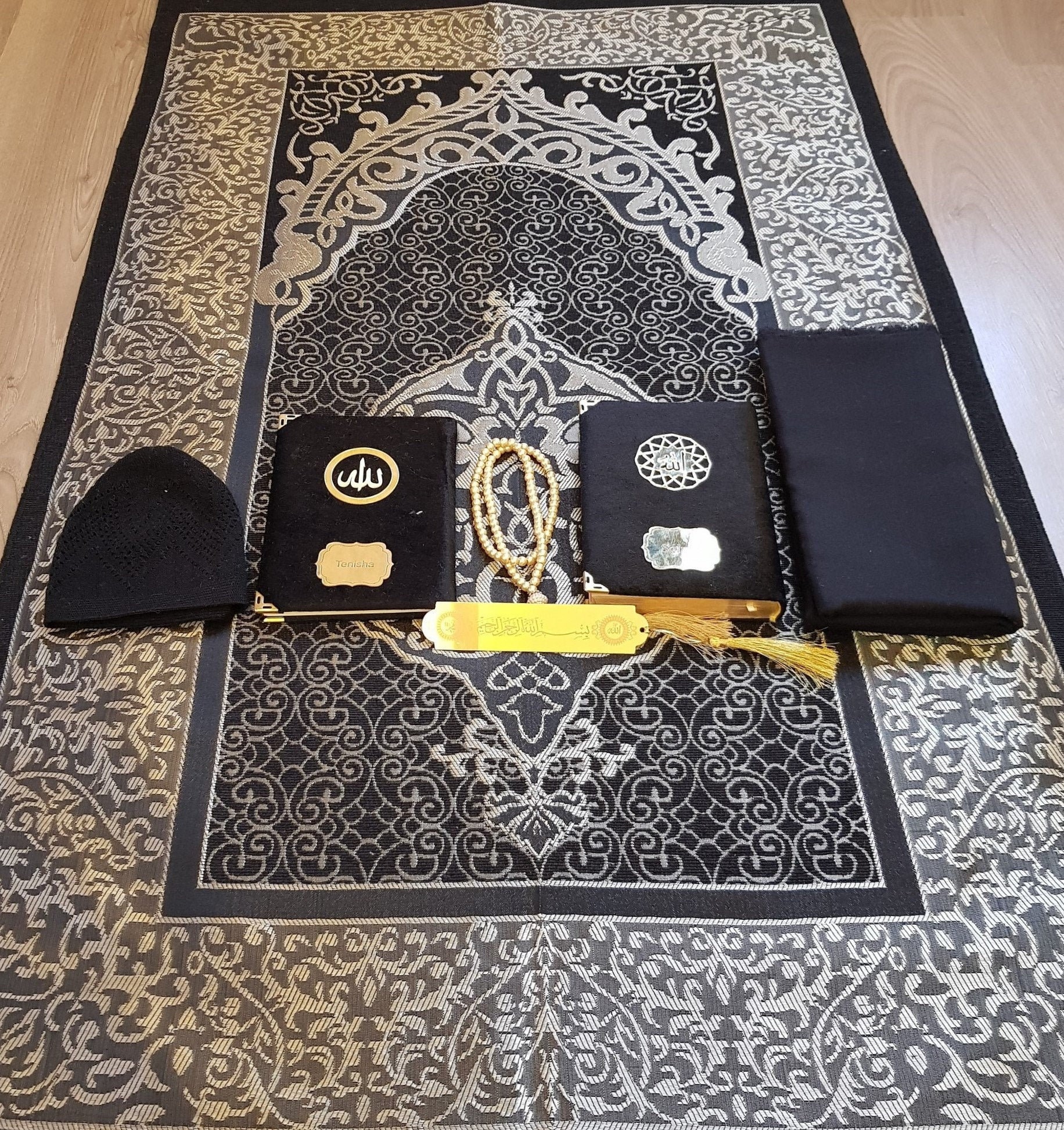 Personalized Prayer Mat Quran Yaseen Gift Tasbeeh Gift Set Etsy