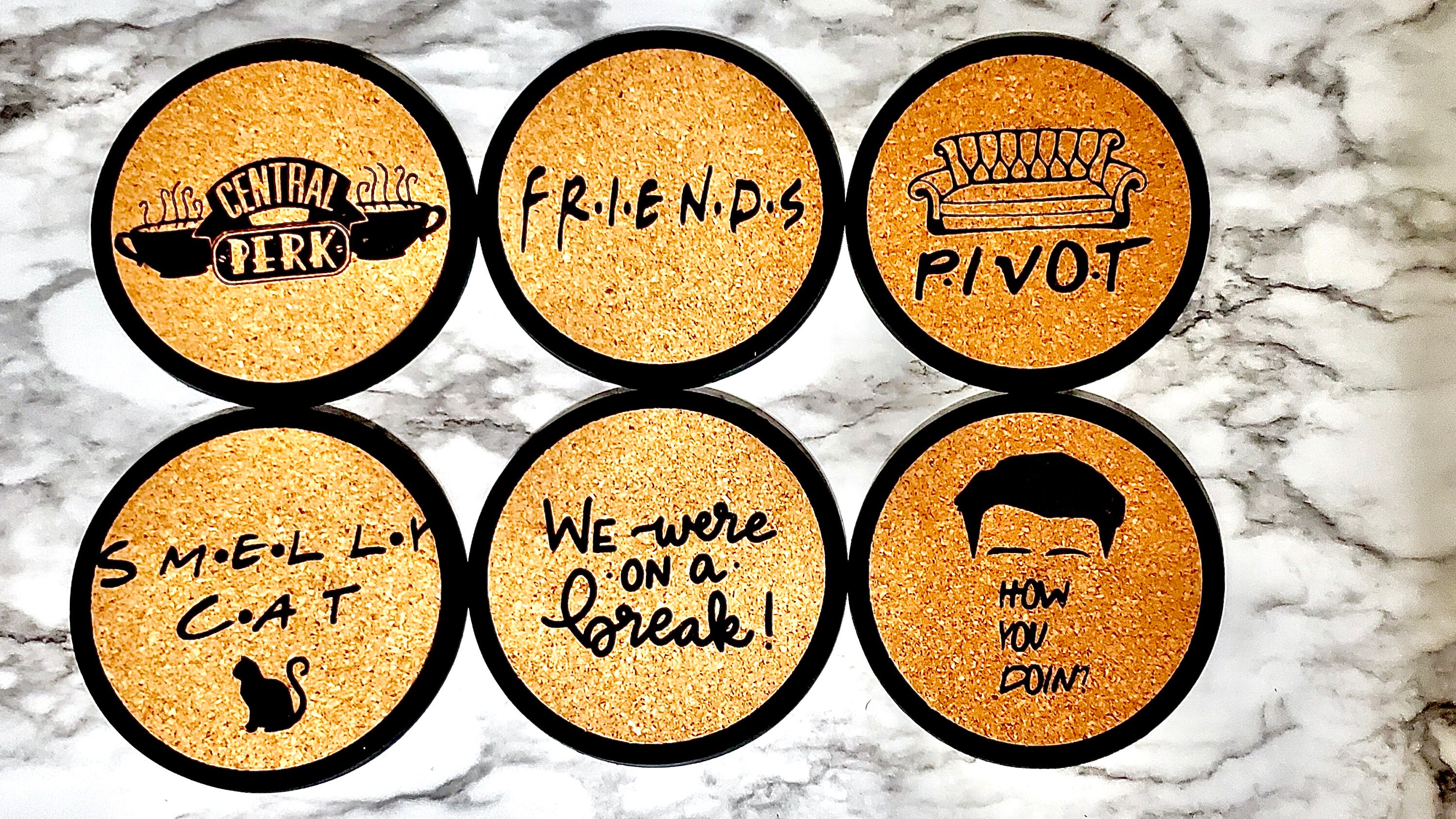 Friends TV Show Cork Coasters Etsy