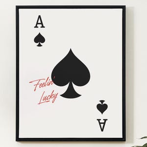 Ace of Spades Print, Playing Card Print, Lucky Print, Digital Wall Print, Room Decor