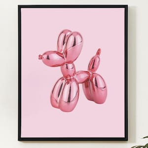 Balloon Dog Wall Print, Pink Wall Print, Preppy, College Girl, Room Decor, Wall Print