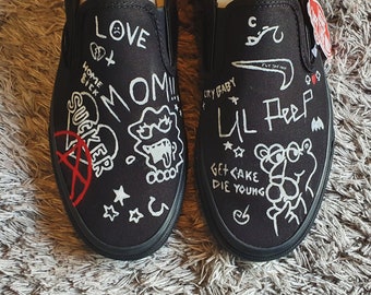 Custom lil peep vans Clearance