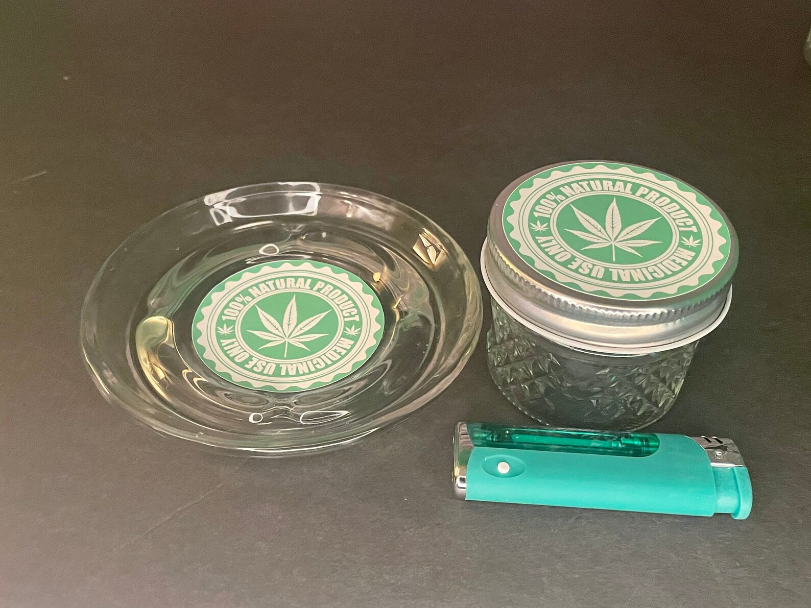 Stash Jar & Ash Tray Set 100 Natural Product Cannabis Etsy