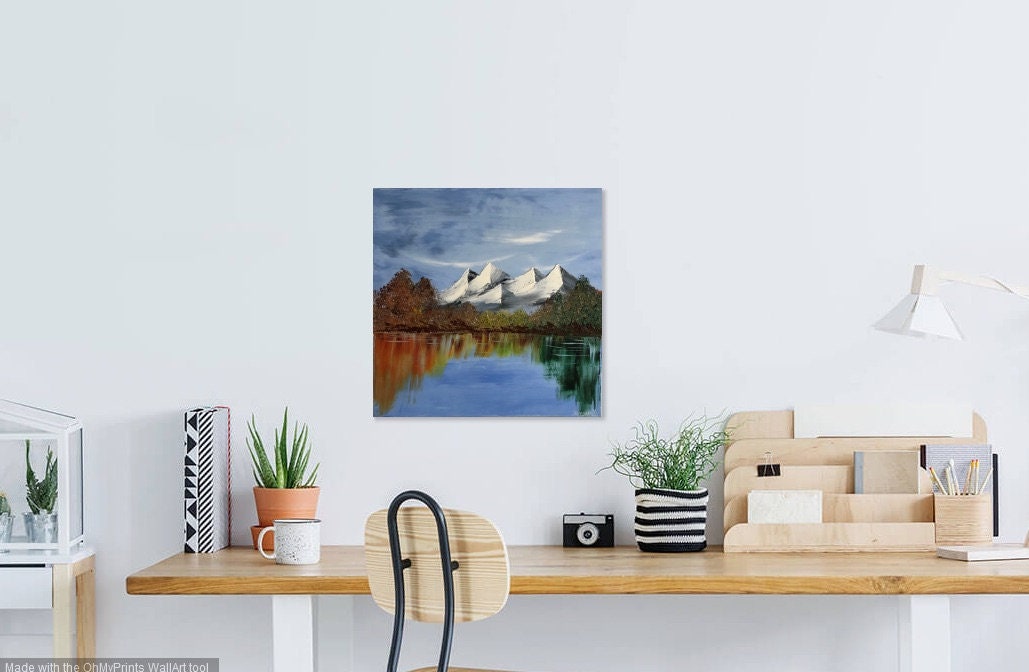 Huile sur Toile Lac de Montagne