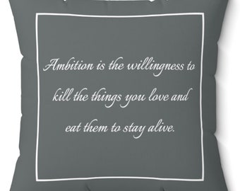 Jack Donaghy Ambition Quote Throw Pillow - 30 Rock Fandom Decor