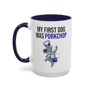 My First Dog Was Porkchop-mok - op cartoon Doug geïnspireerde koffiekop | Nickelodeon-nostalgie uit de jaren 90 | Keramische mok | Novakins fandom-merchandise