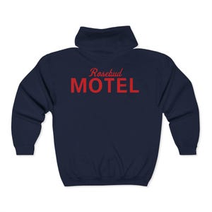 Rosebud Motel Full-Zip Hoodie: Schitt's Creek Inspired, Custom Text image 6
