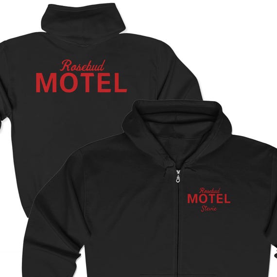 Rosebud Motel Full-Zip Hoodie: Schitt's Creek Inspired, Custom Text