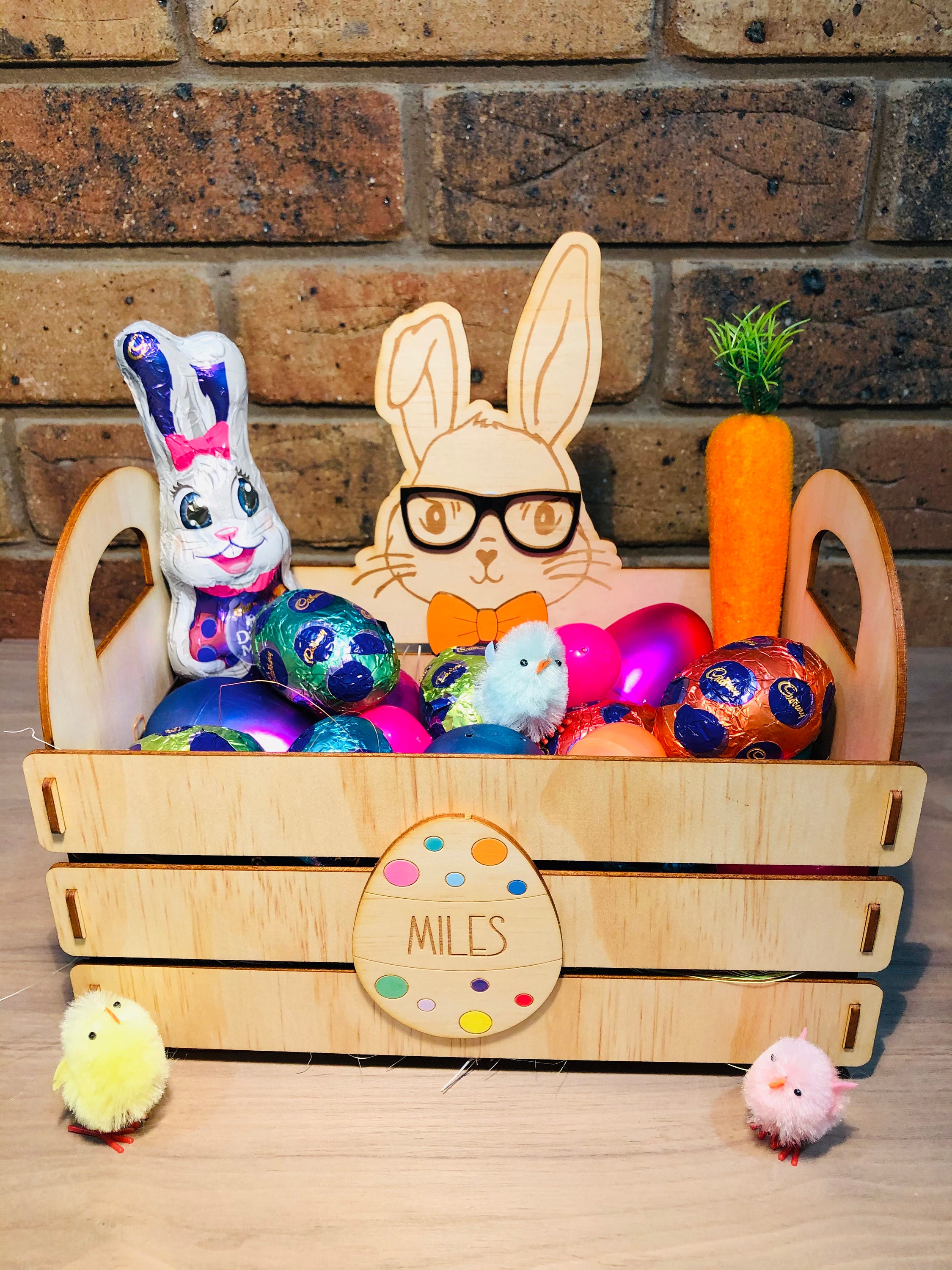 Easter basket Easter crate timber box custom box Etsy