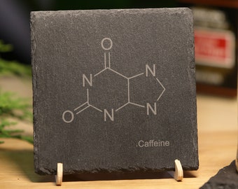Caffeine molecule - Slate coaster
