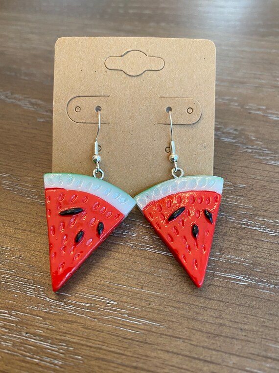 Watermelon cheap earrings etsy