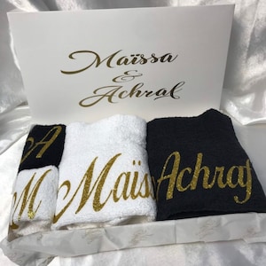 Serviettes de bain luxueuses et personnalisées – Idéales pour Noël, un mariage ou un anniversaire.