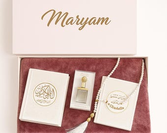 Coffret tapis de prière personnalisé/Box tapis antidérapant personnalisé