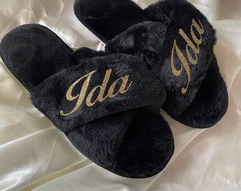 Personalized slippers, personalized slippers for women, gifts for her, Christmas gifts