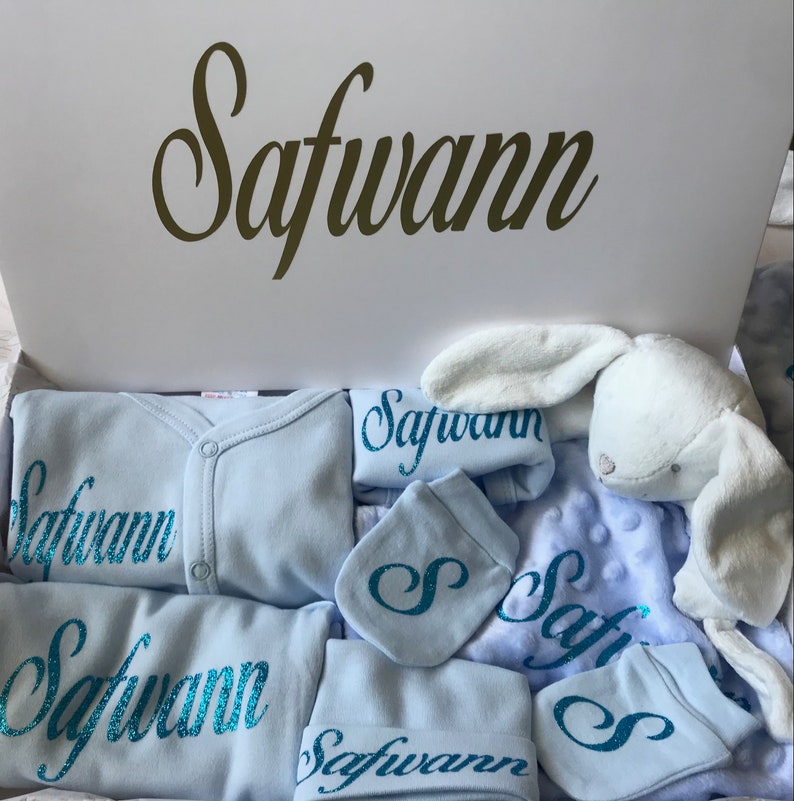 personalized birth kit/Personalized birth gift box/6-piece baby set box image 5