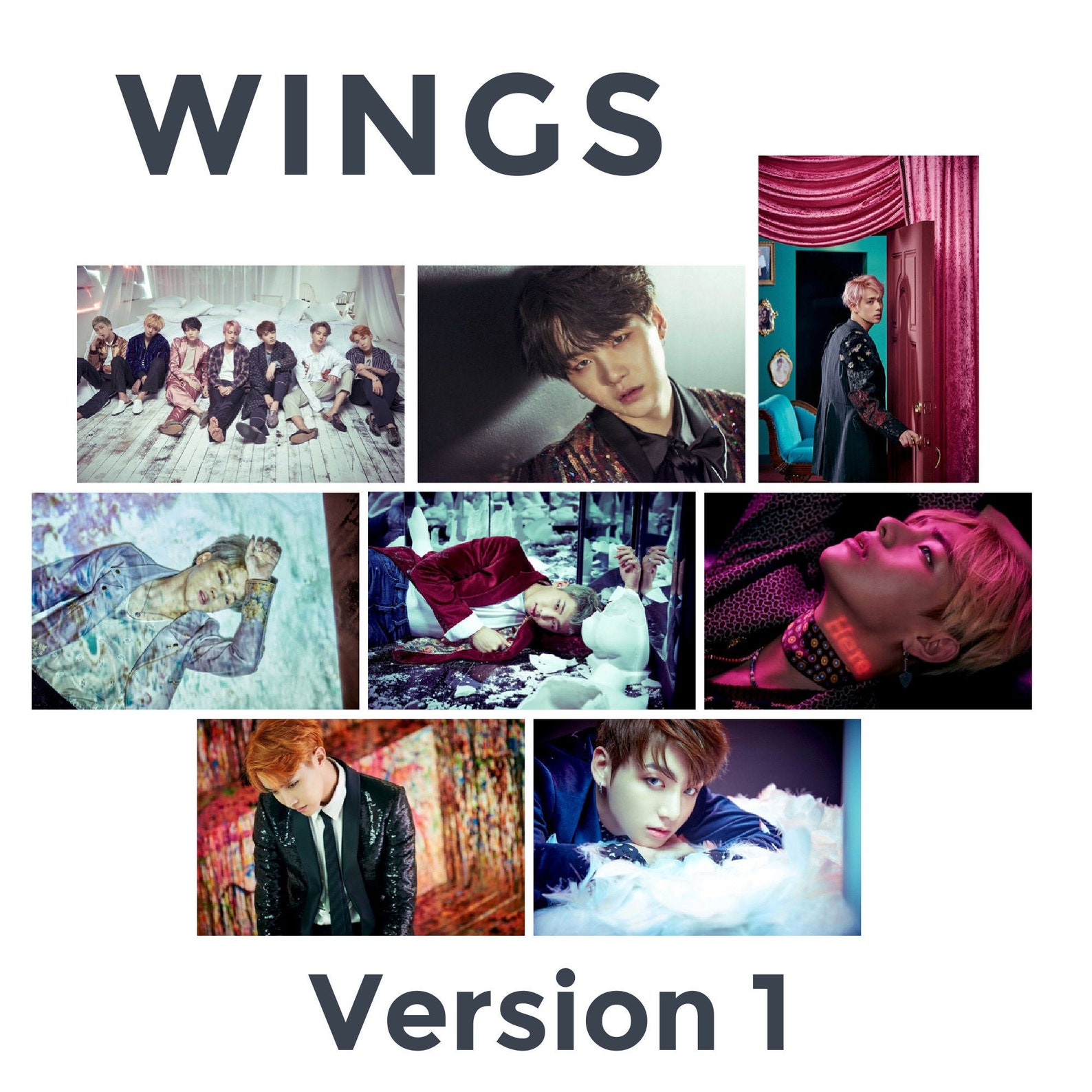 BTS Wings unofficial Photocards Kpop Etsy